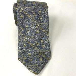 Men's Brooks Brothers 346 Silk Tie Baby Blue Paisley with Gold